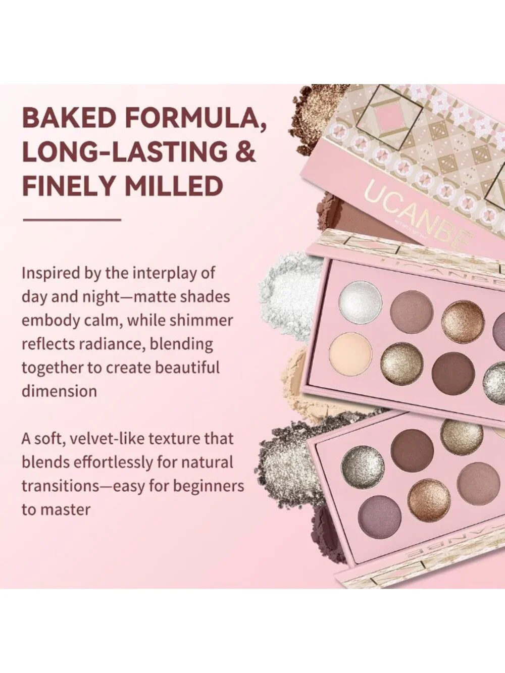 High Pigment Matte & Shimmer Eyeshadow Palette - Soft Blendable, Long-Lasting